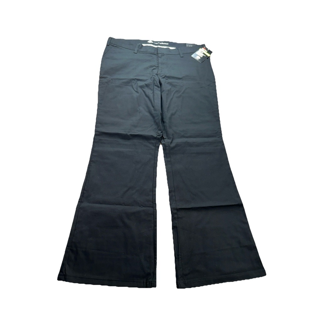 Dickies Flex Twill Pants Slim Fit Boot Cut Womens 16 Regular Black FP121BK